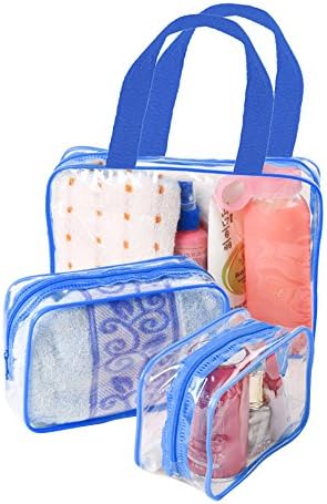 Clear Toiletry Bag,Travel Makeup Cosmetic Bags and Organizer Cases for Women &amp;Men(3 Size Packs).