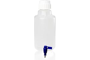 Maccx 25L(6.6 Gallon) Round Carboy, PP Material, Spigot and Screw Closure in PP Material, with Integrated Shoulder Lifting Ha
