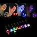 LED Earrings 4 Pair Glowing Light Up Multicolor Bright Fashion Ear Studs Party Crown Shape (4 color)