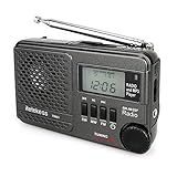 Retekess TR601 Portable Radio Transistor Radio AM FM Shortwave Radio Digital DSP Battery Operated Radio MP3 Player Support SD Card USB Port for Walking Jogging(Black)