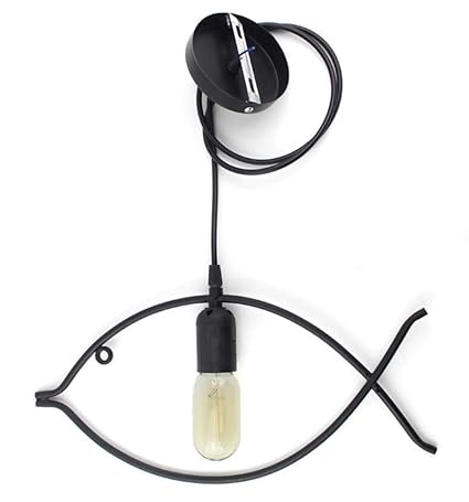 Jklcom Fish Pendant Light Hanging Ceiling Lamp Fixture With Cord