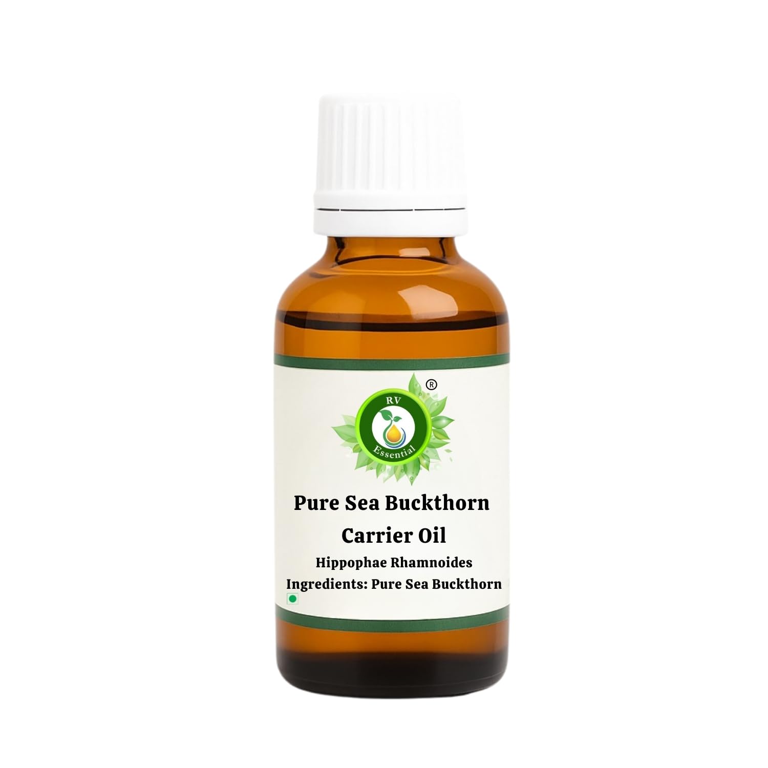 R V Essential Pure Sea Buckthorn Carrier Oil 30ml (1.01oz)- Hippophae Rhamnoides (100% Pure and Natural Cold Pressed)