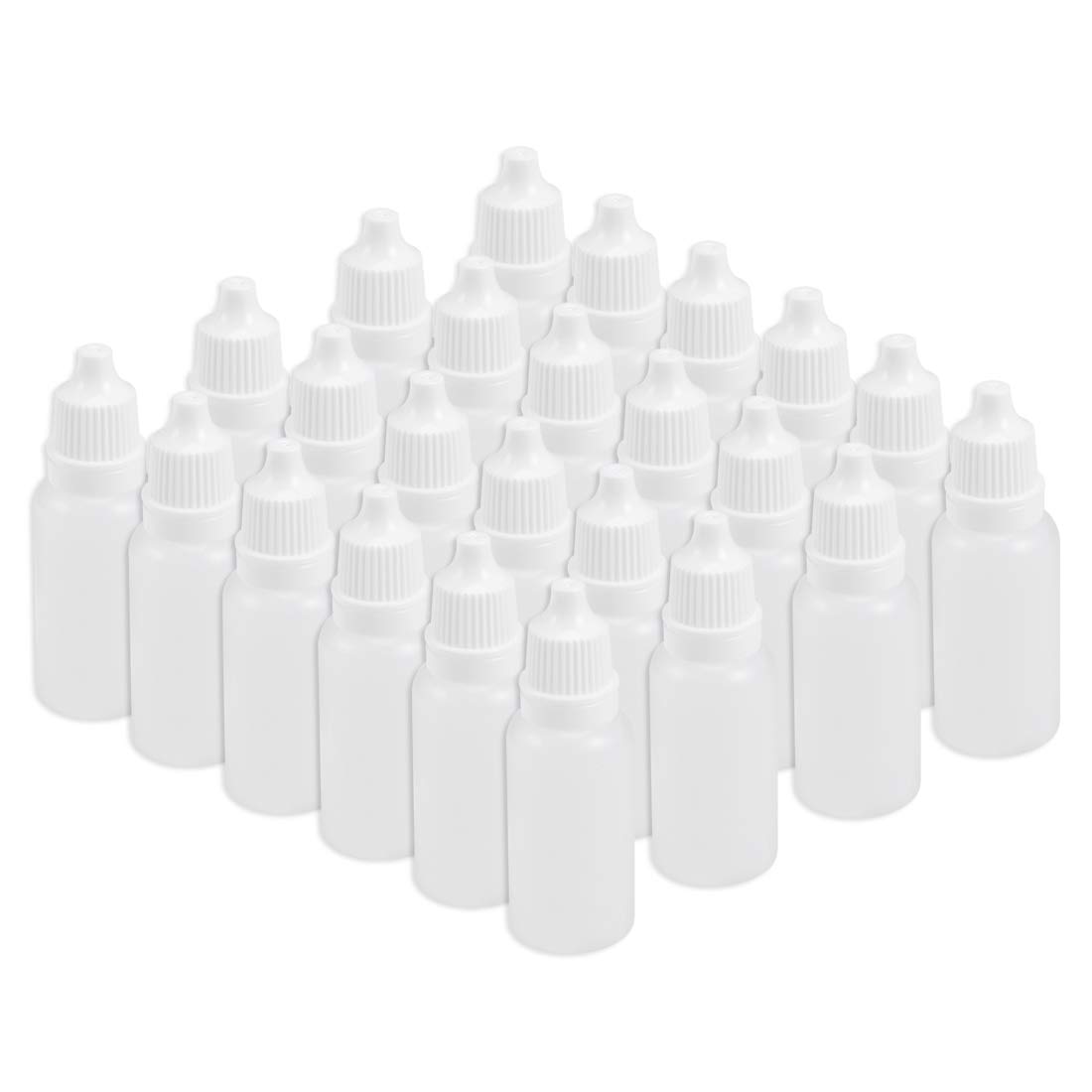 sourcing map Plastic Dropping Bottles, 15ml/0.5 Oz Empty Squeezable Dropper Bottle with Cap, Pack of 30