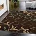 Ottomanson Brown Ottohome Contemporary Leaves Design Modern Area Rug with Non-Skid Rubber Backing 8'2"W x 9'10"L, Chocolate, 8'2" X 9'10", primary