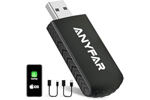 Wireless Carplay Adapter for iPhone, Dual-Core 5G Chip Auto-Connect in Seconds No Latency, Thermal Vent Design, With USB-C and USB-A Cables, Only for Factory Wired CarPlay Car from 2016, ANYFAR A4 Pro