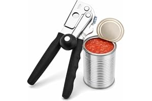 ALLVANA Heavy Duty Manual Can Opener for Seniors & Adults with Magnetic Lid Lifter - Easy Open Smooth Edge Safe Cut, Stainles