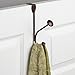 iDesign Pello Over the Door Organizer Hooks for Coats, Hats, Robes, Towels - Double Hook, Bronze