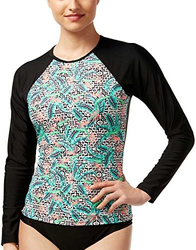 Hula Honey Women's Tropical Pulse Printed Rashguard Small Multicolor