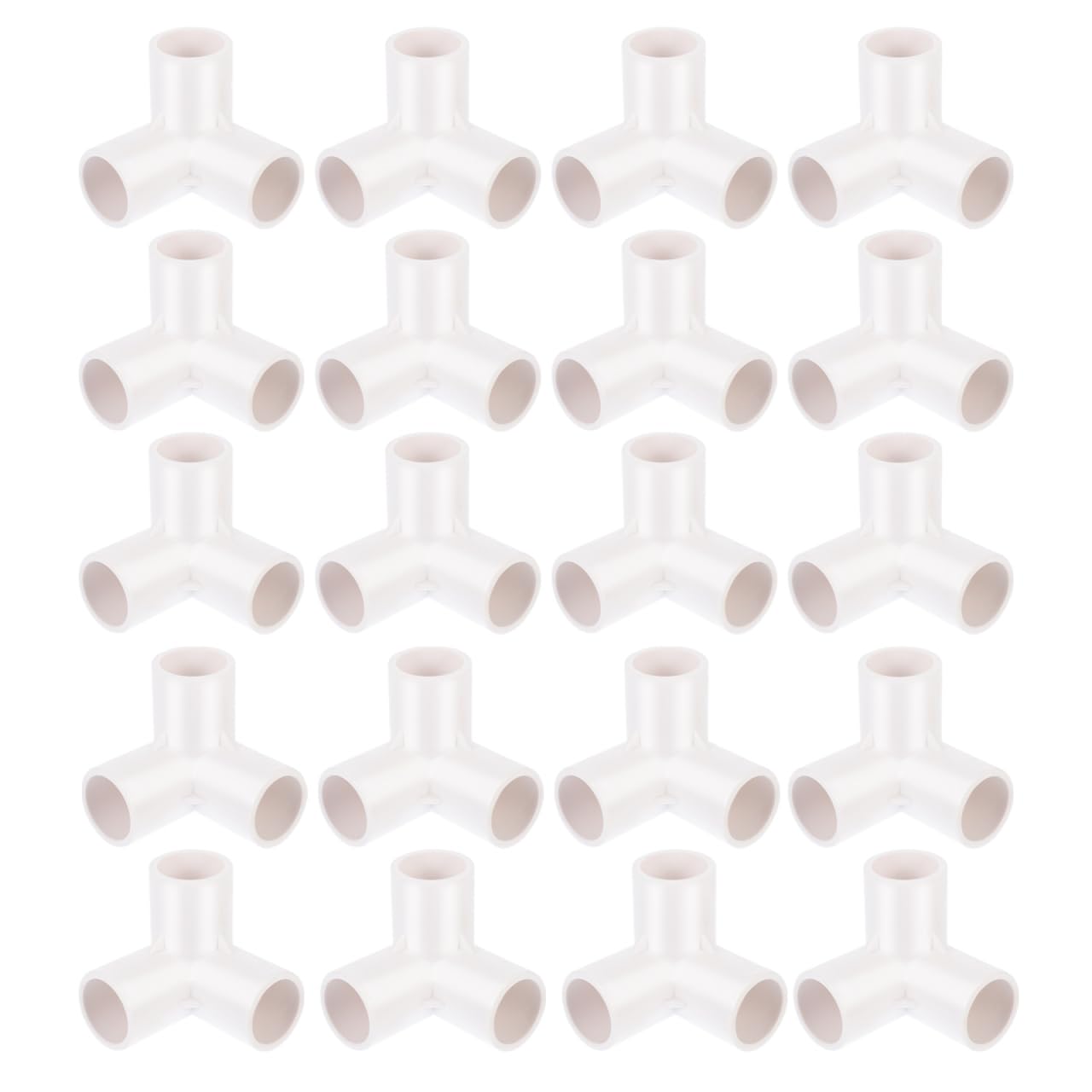 iplusmile 20 Pcs PVC 3 Way Connectors, Water Fittings for Garden, Home, and Irrigation Systems, Easy Installation, White, 20mm