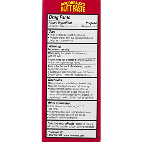Boudreaux's Butt Paste Diaper Rash Ointment | Maximum Strength | 2 Ounce | Pack of 3