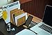 Kenley Desktop Organizer - Bamboo Wood File & Folder Sorter - Desk Tray with 5 Vertical Sections & Phone Holder - Storage Shelf Rack Stand for Office Supplies Binders Letters Paper Documents Magazines