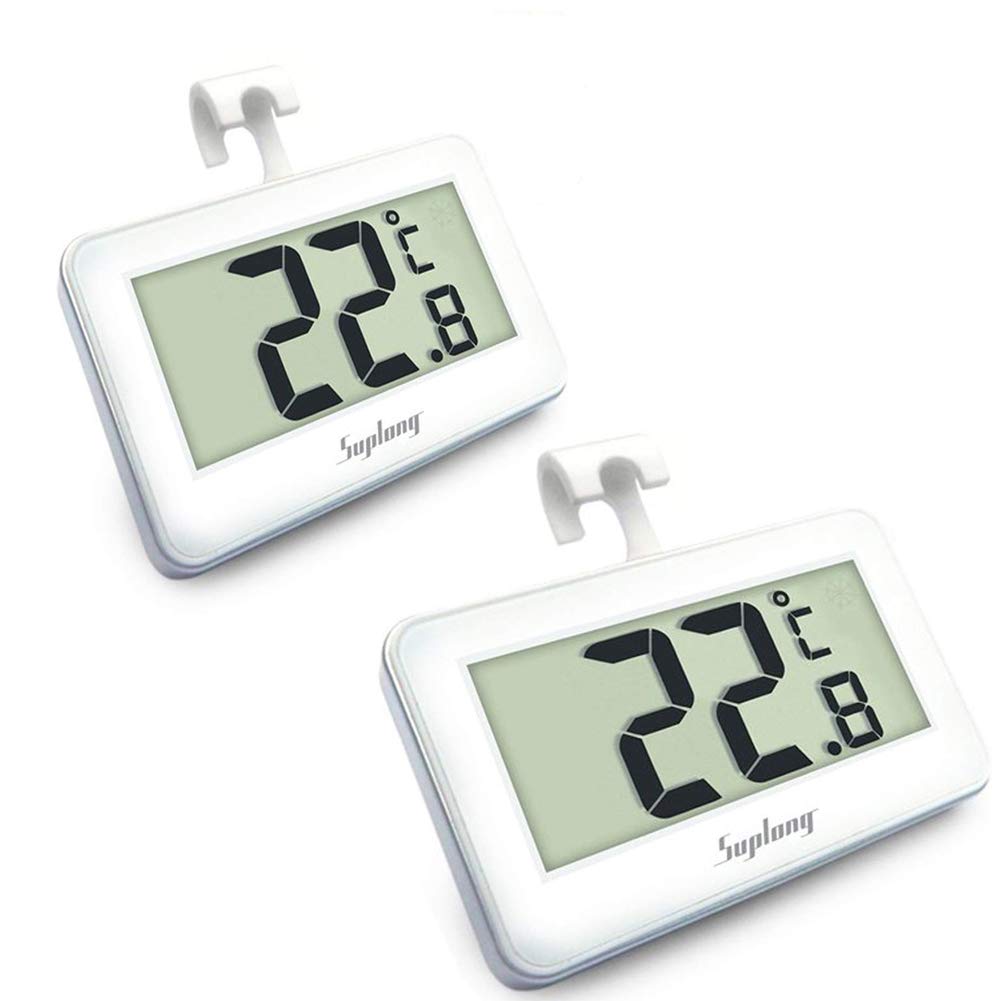 Suplong 2 Sets Fridge Thermometer Digital Refrigerator Thermometer