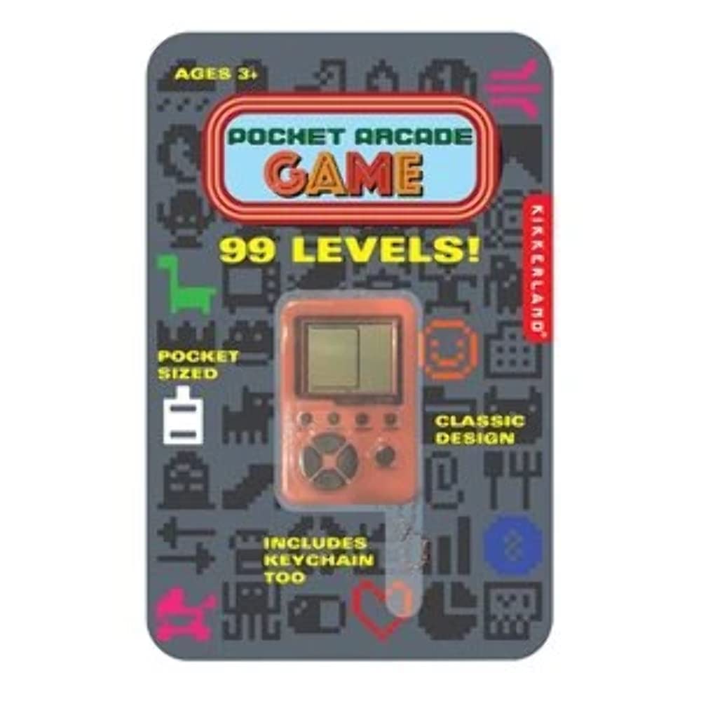KIKKERLAND Pocket Retro Arcade Game Keycharm - 26 Games with 99 Levels Each