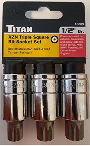 Titan 16083 XZN Triple Square Bit Socket Set