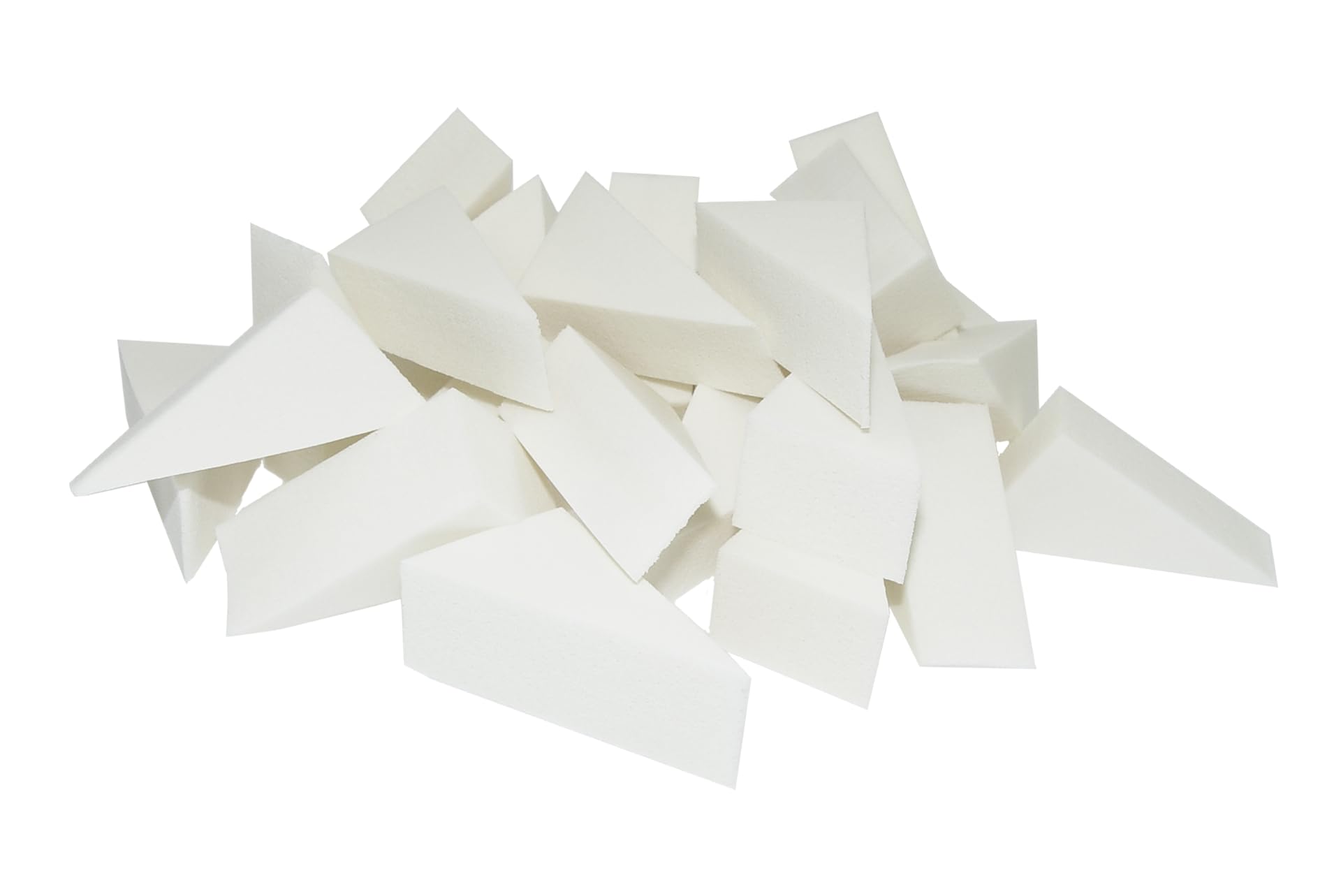 Fantasia Triangular Cosmetic Make Up Sponges, White, 50 Count - Soft Fine-Pored Latex Foundation Sponge for Applying Powder, Cream and Liquid - Washable, Reusable Beauty Blender Sponge