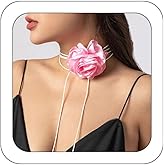 Bethynas Vintage Flower Choker Necklace Gothic Large Rose Neck Chain Long Wrap Leather Collar Tie Floral Women Neck Accessories Bridal Party Jewelry for Women