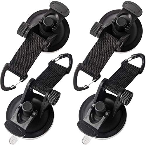 Lolay 吸盤 タープ 強力 フック 連結用 車 カーサイドタープ レバー式 キャンプ用品 屋外用 荷物締め付け サンシェード固定 テント用アクセサリー 捧呈 4個セット