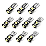 JDM ASTAR 10pcs Super Bright 194 168 175 2825 T10 PX Chipsets LED Bulbs,Xenon White