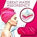 Elegant Pink Microfiber Hair Towel for Curly Hair - Hair Drying Towels with Bonus Makeup Remover - Hair Turbans for Wet Hair - Quick Dry Hair Towel - Hair Towel Wraps for Women & Curly Hair Towel