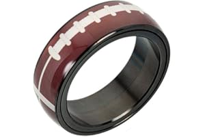 PAMTIER Unisex Stainless Steel Outdoor Sport Spinner Ring Unique NBA Basketball Band