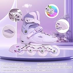 LIRENGUI Inline Skates for Girls, Kids Adjustable