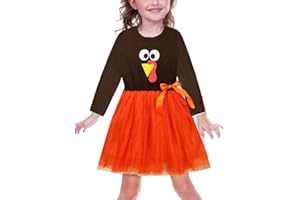 Remimi Thanksgiving Toddler Girl Dress Ruffle Layered Christmas Tutu Dresses 1-6 Years