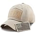The Hat Depot Low Profile Tactical Operator with USA Flag Patch Buckle Cotton Cap (USA- Khaki)