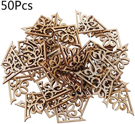 dfsdmlp 50pcs Cut Wood Embellishment Wooden Shape Craft Wedding Decor