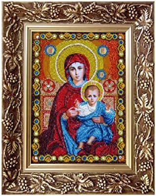DIY Beaded Embroidery Kit - The Holy Mother of God, Orthodox Wedding Icon