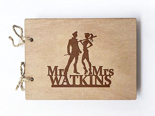 Click Here to See More Images Wedding Guest book (wood) - notebook - ,Joker and Harley Quinn
