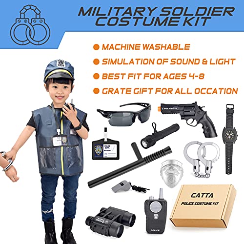 Police Costume for Kids, CATTA Police Officer Uniform Gear Pretend Play