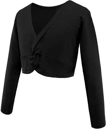 cropped ballet wrap sweater