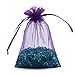 ECVILLA 100pcs 4 x 6 Organza Bags, Gift Bags Organza Drawstring Pouch Jewelry Party Wedding Favor Party Festival Gift Bags Candy Bags (Purple)
