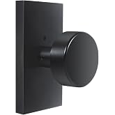 HIEMEY Black Door Knobs Matte Black Privacy Door Knobs Interior with Lock | Modern Round Door Knobs Door Handles for Bedroom Bathroom Rectangle
