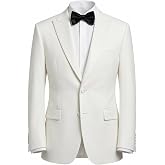 Men's Ivory White Tuxedo Blazer - Peak Lapel Dinner Jacket - Off-White Formal Sport Coat for Black-Tie Events