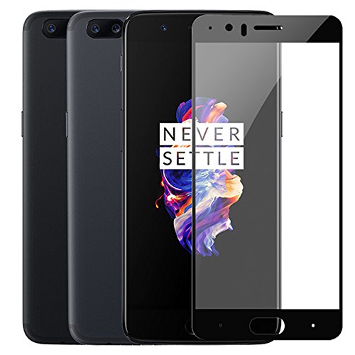 OnePlus 5 Case, Ultra Slim Thin Carbon Fiber Scratch Resistant Shock Absorption Soft TPU Case (Full Tempered Glass)