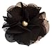Pearl Chiffon Flower Hair Clip Funny Girl Designs (Black)