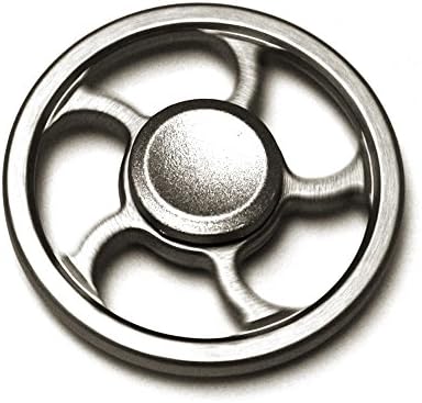 GNGTec Circle Fidget Spinner Metal Play Toy,Stainless Steel Ball Bearing,4 Mins Average Spin,Super Smooth Quiet Durable,Viget Wheel Spinner Collection for Kid and Adult (Silver)