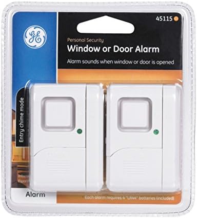 GE Jasco 45115 Wireless Battery Operated Magnetic Window Alarm 2 Count