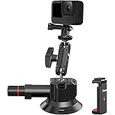 Ulanzi SC-01 Heavy-Duty Suction Cup Mount for Camera/Phone/Accessory (3"), Pump-actived Vacuum Suction Cup Mount, Magic Arm Phone Holder Action Cam Adapter Car Boats Windshield Window Mount