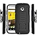 Moto E Case, (2015 2ND GEN), Motorola Moto E Case, Starshop[Heavy Duty] Dual Layers with Kickstand and Locking Belt Clip with Screen Protector Black