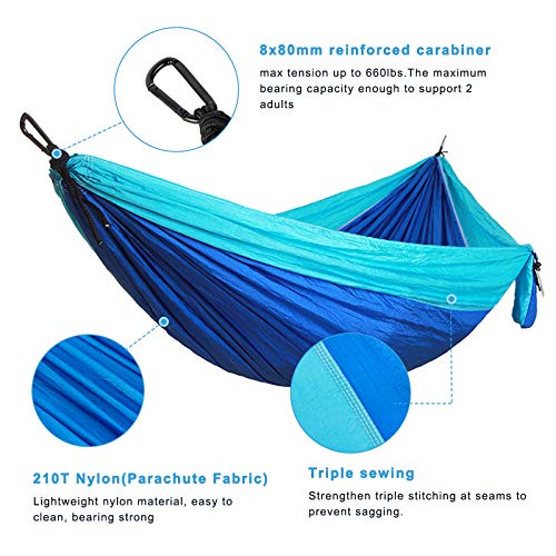 Camping Hammock Double & Single Portable Hammocks with 2 Tree Straps