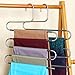 HuaQi S Shape Clothes Trousers Hangers Non Slip Closet Storage Organizer Multi Space Saving Hanger for Pants Jeans Belt Tie Scarf Legging (3-Pieces)