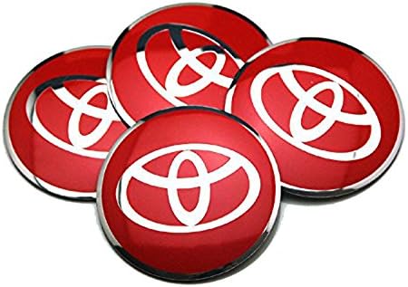yunming 4pcs 56.5mm Car Styling Accessories Emblem Badge Sticker Wheel Hub Caps Centre Cover For TOYOTA COROLLA RAV4 Camry PRIUS REIZ VIOS YARIS EZ (Red)
