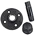 DIY CARTEL Industrial Pipe Coat Hat Towel Plant & Robe Hook Commercial Grade Black Malleable Iron - Vintage Rustic Steampunk Farmhouse Furniture/Decor (3 Inch Straight)