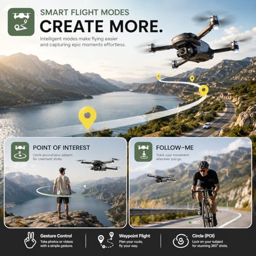 Holy Stone GPS Drones for Adults with Camera 4K - HS175D RC Quadcopter Lightweight FAA-Exempt Design with Auto Return, Follow Me, Waypoint Fly, Altitude Hold, 46 Mins Long Flight