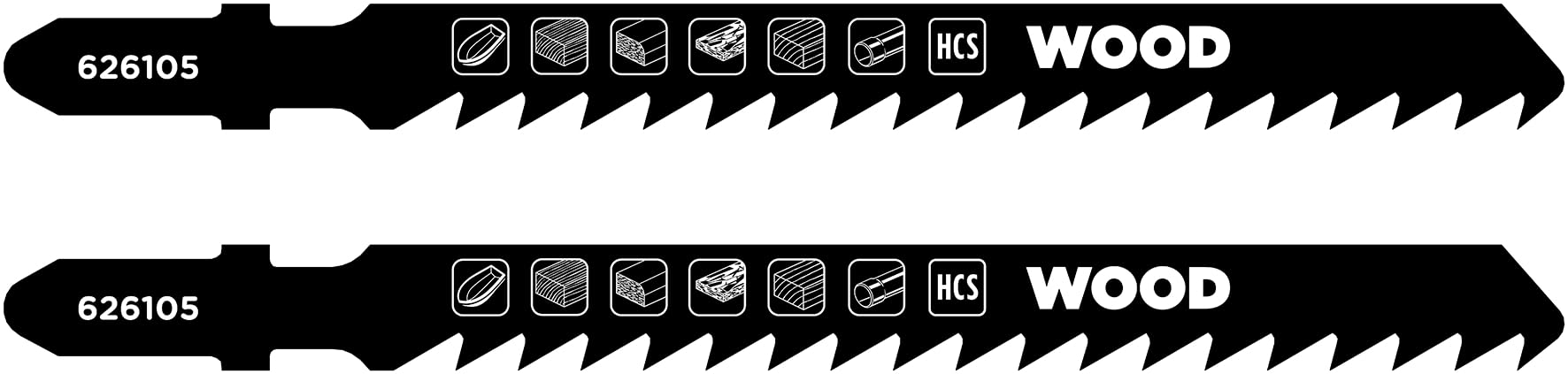 kwb 2x jigsaw blades for wood, extra coarse, 100 mm (for hardwood, softwood, plastic, chipboard)