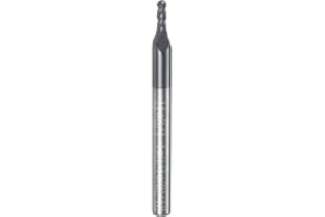 uxcell Ball Nose End Mill CNC Router Bit, 1/32" Radius 1/8" Shank Solid Carbide TiAlN Coated Upcut Spiral 4 Flutes Cutter Mil