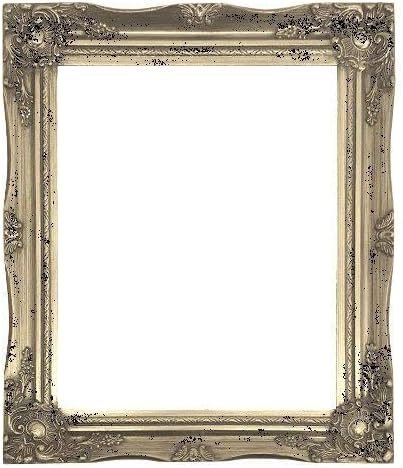 ImpactInt Ornate Baroque Distressed Silver Painted Wooden Picture Frame (11x14 Inch)