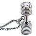 Dumbbell Pendant Genuine Necklace Men's Stainless Steel Chain (rhodium)